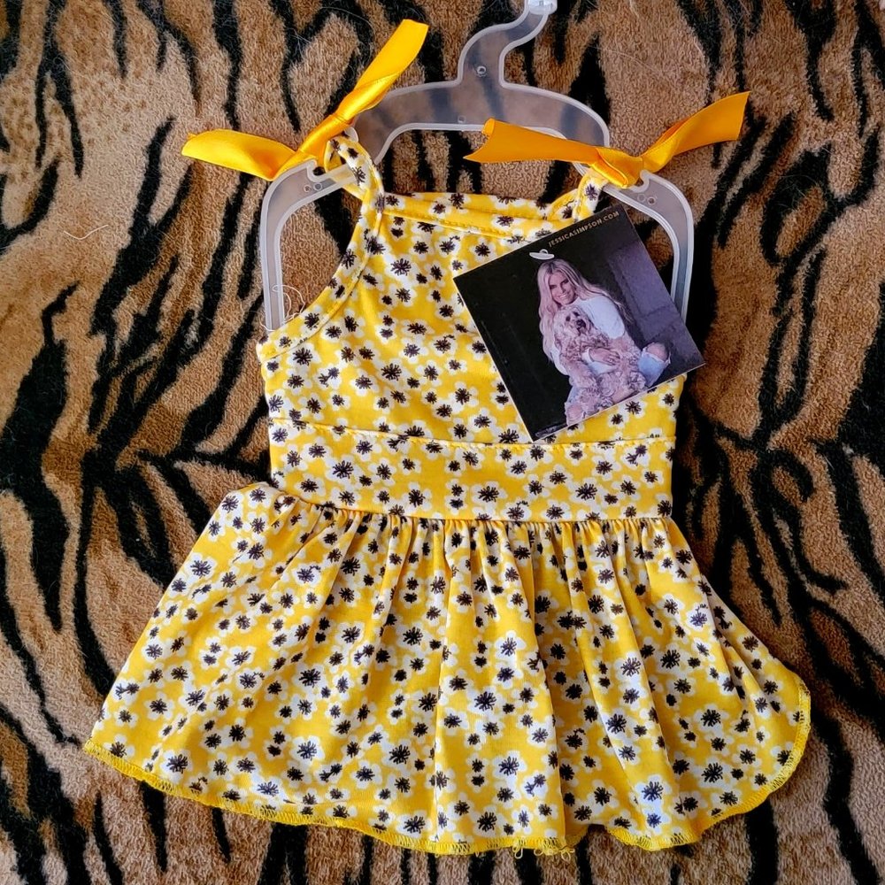Pet Dress Dog or Cat Summers Yellow w/ Flowers ea. xs sm med New w/ Tag!